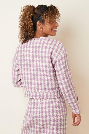 Jacke mit Hahnentrittmuster Lila S h5 Bild6